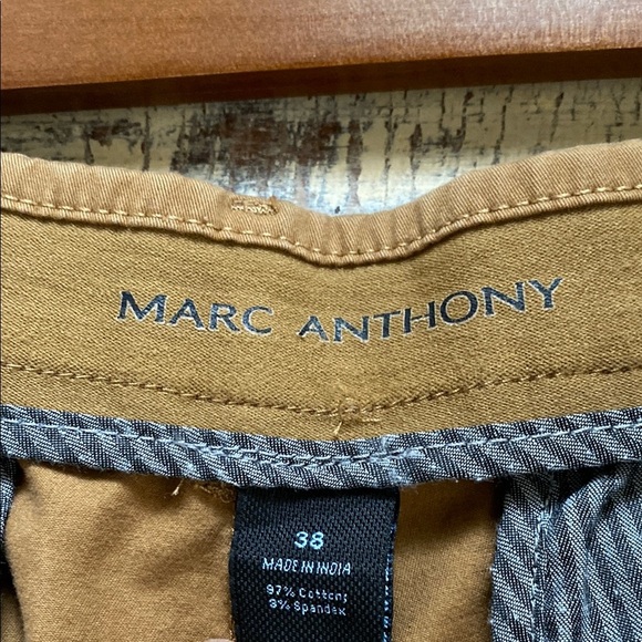 Marc Anthony Khaki Flat Front Shorts Classic Style - Picture 3 of 4